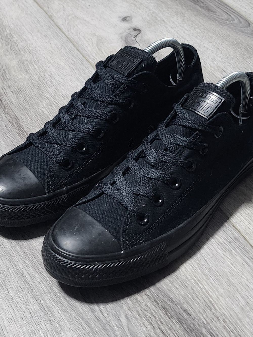 NWOB Converse Chuck Taylor All Star Black Monochrome Low Top Sneakers Womens 9.5 - Picture 1 of 8